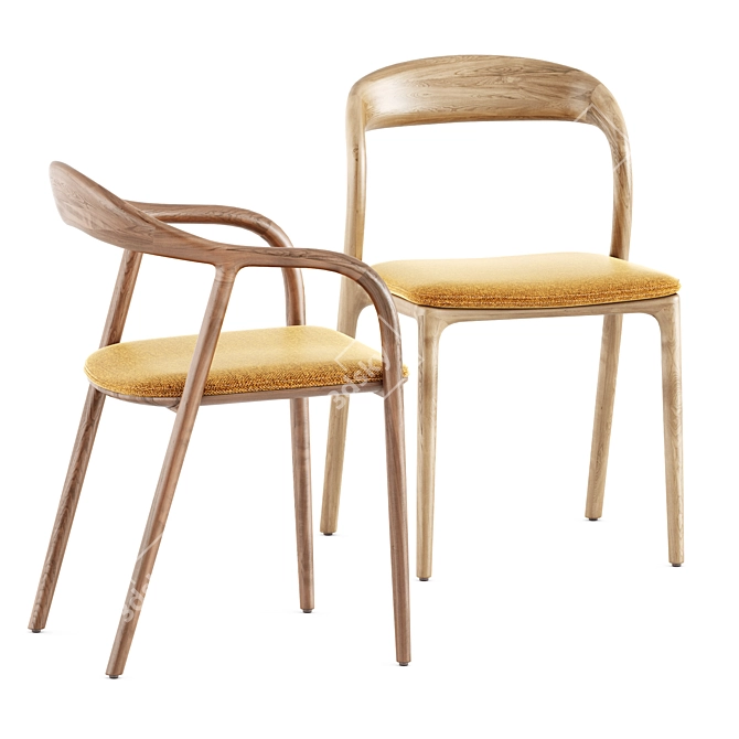 Stylish Neva Chairs, Briscola Table 3D model image 4