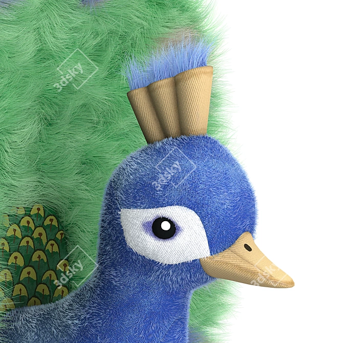 Plush Peacock Toy 3D model image 2