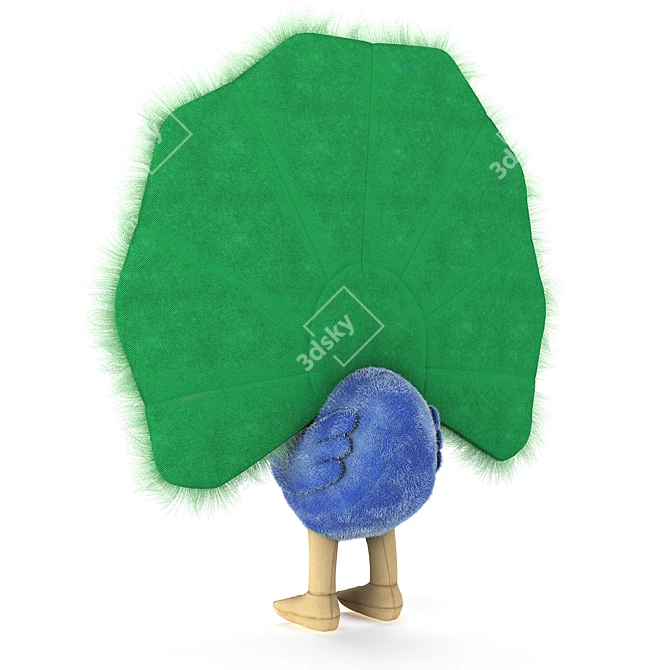 Plush Peacock Toy 3D model image 5