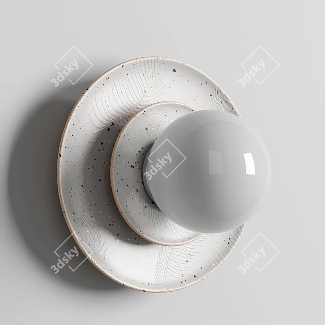 Elegant Aureole Ceramic Wall Light 3D model image 2