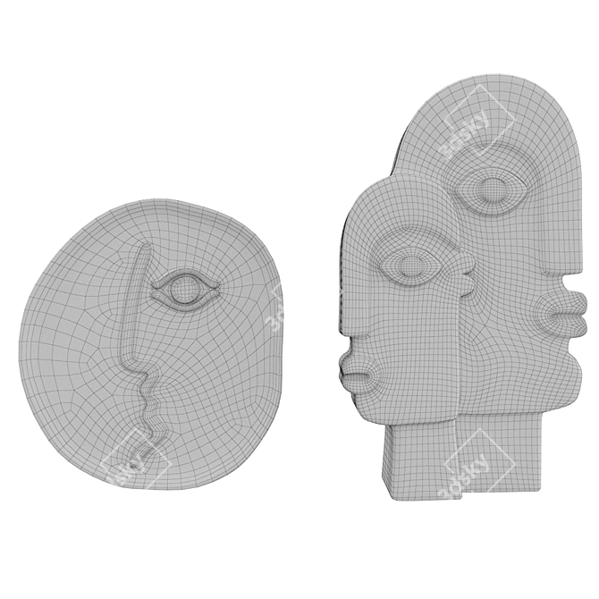 Elegant Quadro Statuette Magnet 3D model image 3
