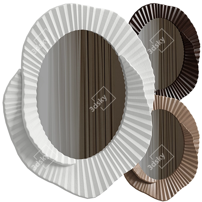 Issey Mirror: Plaster & Wood 3D model image 1