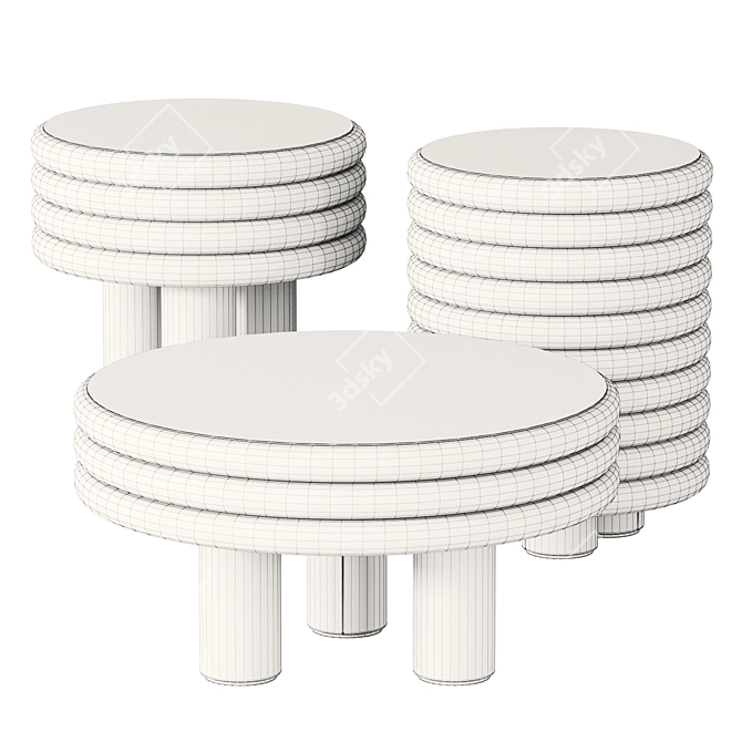 Elegant Leather Scala Sculptures 3D model image 4