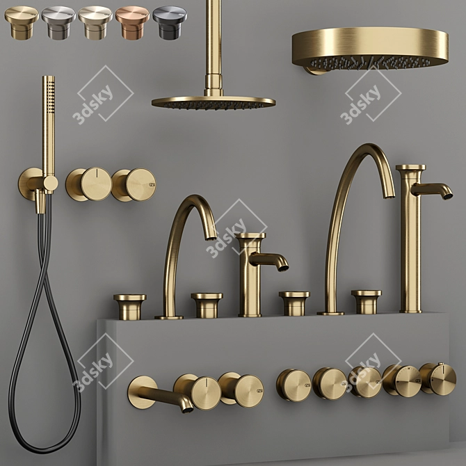 Gessi ORIGINI Bathroom Faucet Set 3D model image 1