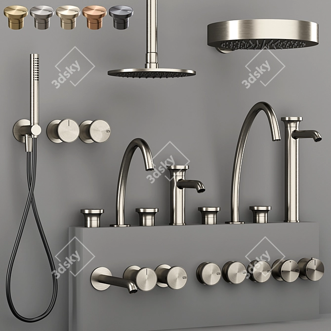 Gessi ORIGINI Bathroom Faucet Set 3D model image 3