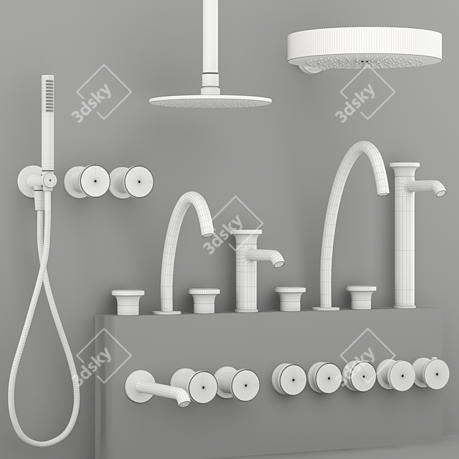 Gessi ORIGINI Bathroom Faucet Set 3D model image 7