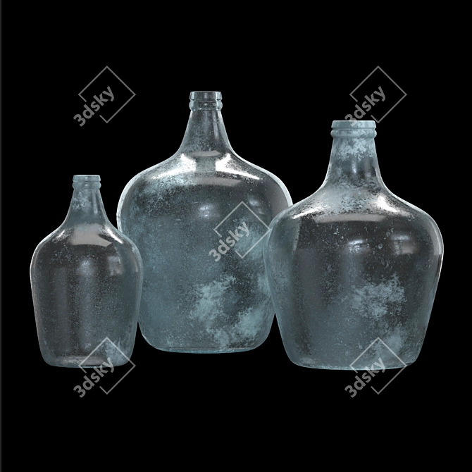 Eco-Friendly Frosted Glass Demijohn Vase 3D model image 2