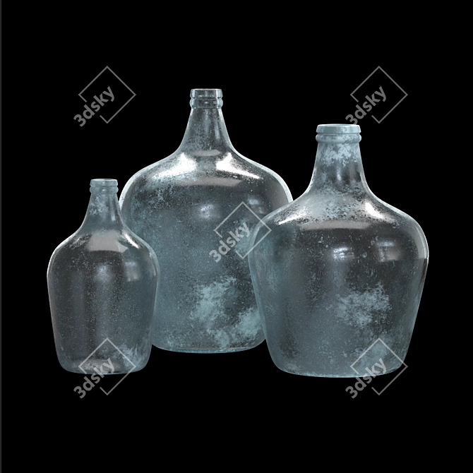 Eco-Friendly Frosted Glass Demijohn Vase 3D model image 4