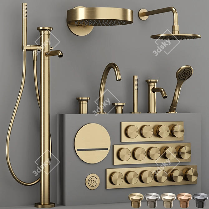 Gessi ORIGINI Bathroom Faucet Set 3D model image 1