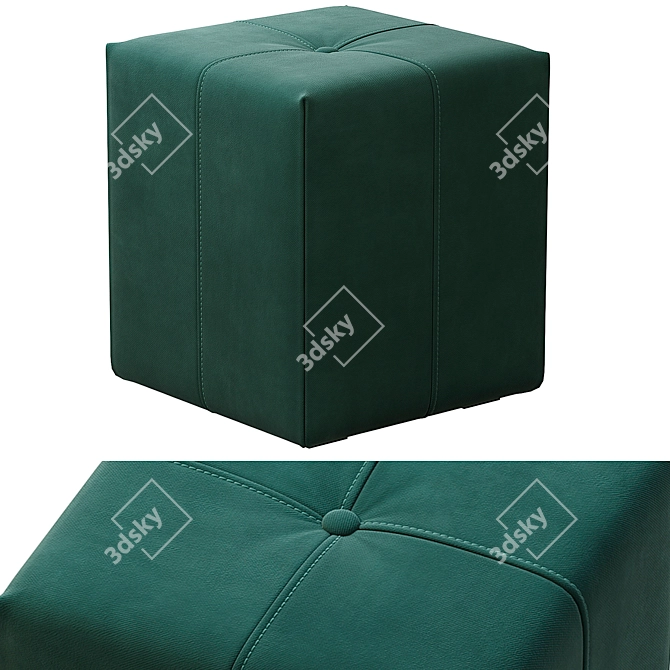 Luxury Parisian Pouf by Coco Treca 3D model image 1