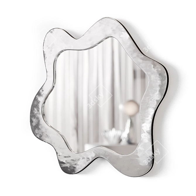 Elegant Chrome Wall Mirror 3D model image 1