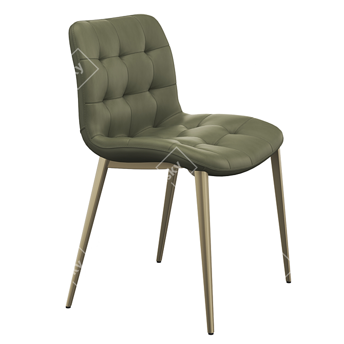 Italian Leather Dining Chair Bontempi 3D model image 1