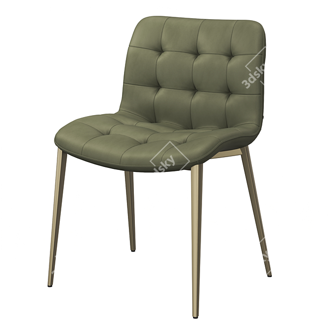 Italian Leather Dining Chair Bontempi 3D model image 3