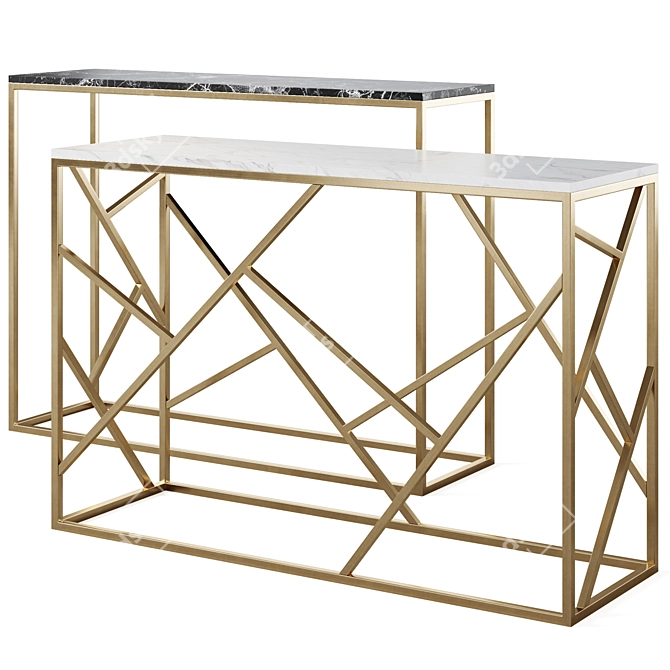 Elegant Console Set by Cazarina 3D model image 1