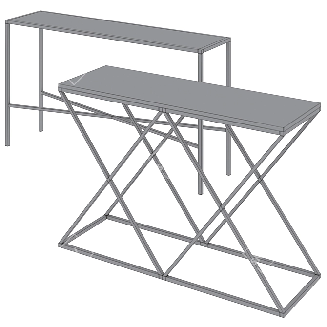 Stylish Console Set by Cazarina 3D model image 6