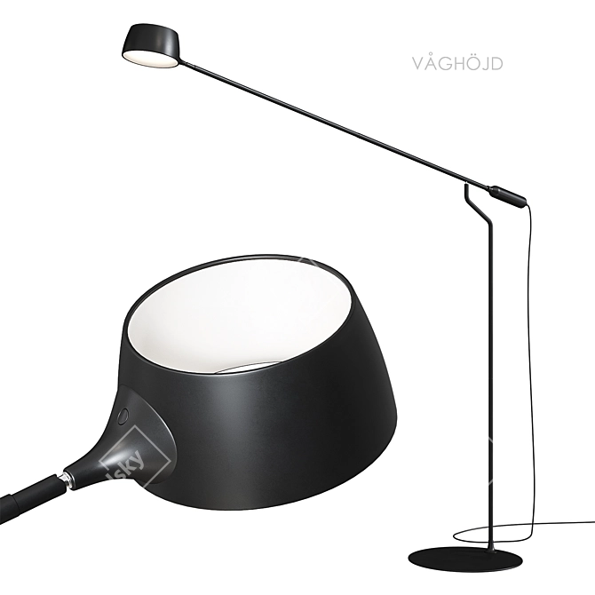  Sleek LED Floor Lamp with Dimmable Feature 3D model image 1