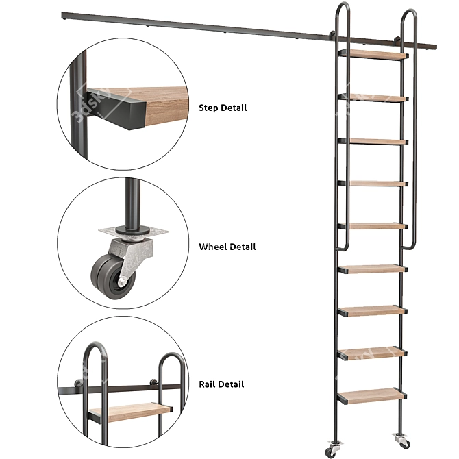 Versatile Portable Ladder 3D model image 1