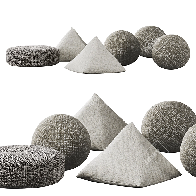 Geometric Cushion Set 3D model image 1