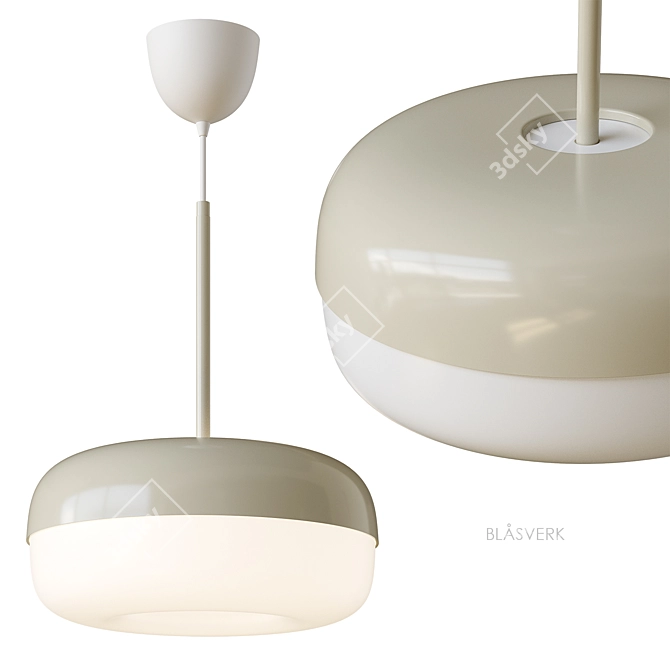 Modern Beige Pendant Lamp 18x37 cm 3D model image 1