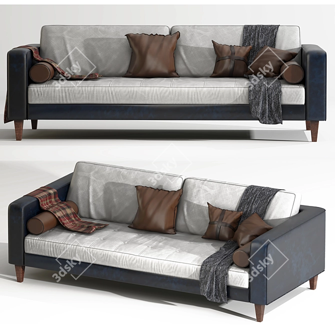 Delilah Velvet Sofa Luxe 3D model image 2