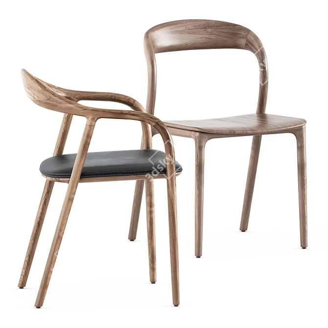 Modern Comfort: Neva Chairs & Kalota Table 3D model image 4