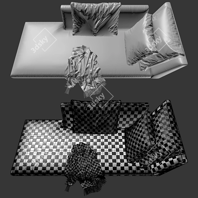 Title: Flexform Evergreen Modular Sectional Sofa 3D model image 4