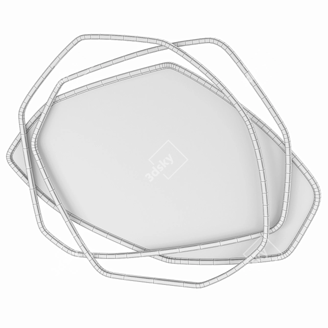 Metal Framed Tavernay Wall Mirror 3D model image 2