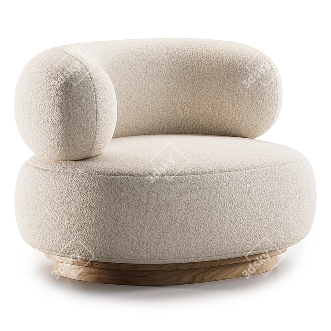 Modern Split Armchair in 2017 3D model image 1