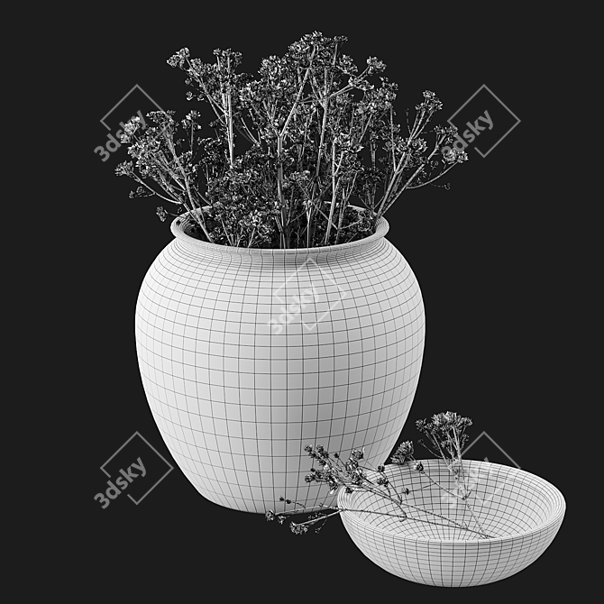  Delicate Gypsophila Branch Bouquet 3D model image 6