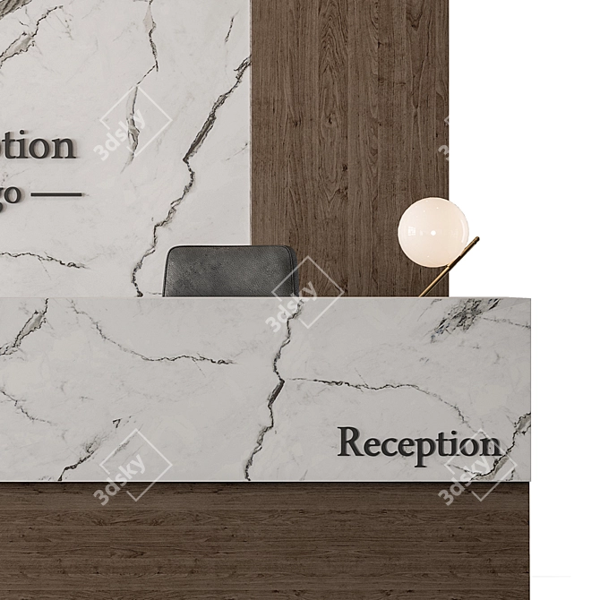 Modern Reception Desk Office Furniture 3D model image 3
