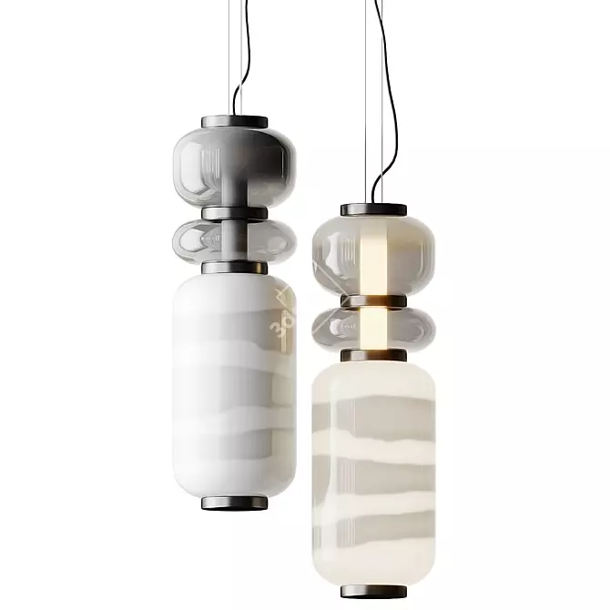 Elegant Pendant Light by Usona 3D model image 1