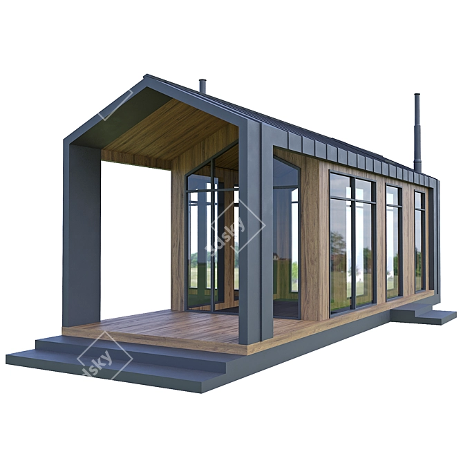 Rustic Barnhouse Container House 3D model image 3