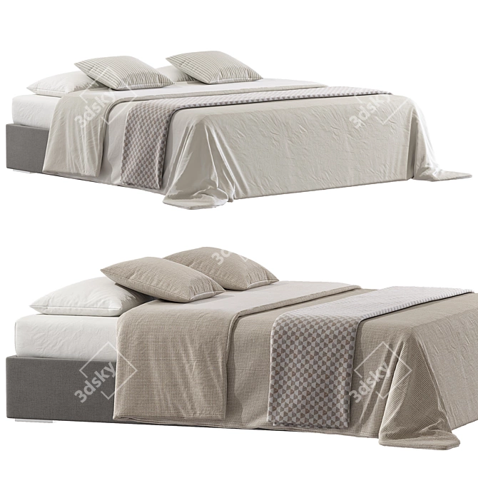 Luxury Reversible Bedding Set 3D model image 1