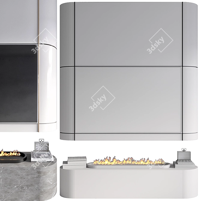 Corona Vray TV Wall Model 3D model image 5