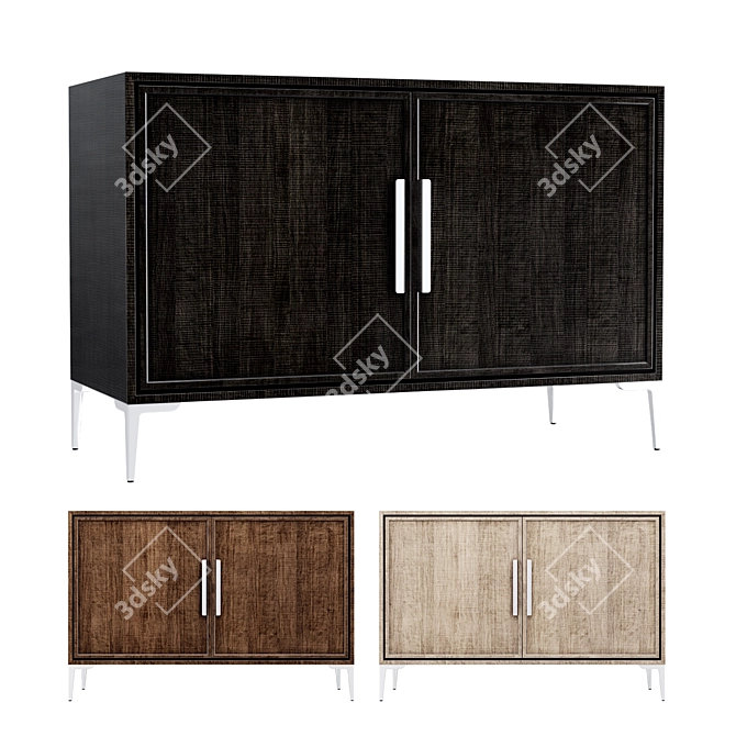 Handcrafted Modern Buffet with Platan Veneer 3D model image 6