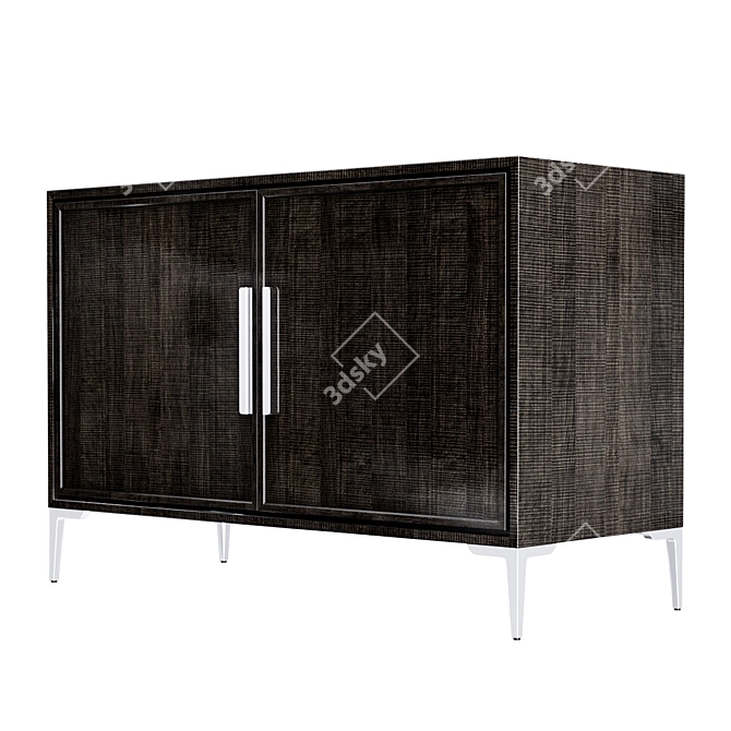 Handcrafted Modern Buffet with Platan Veneer 3D model image 7