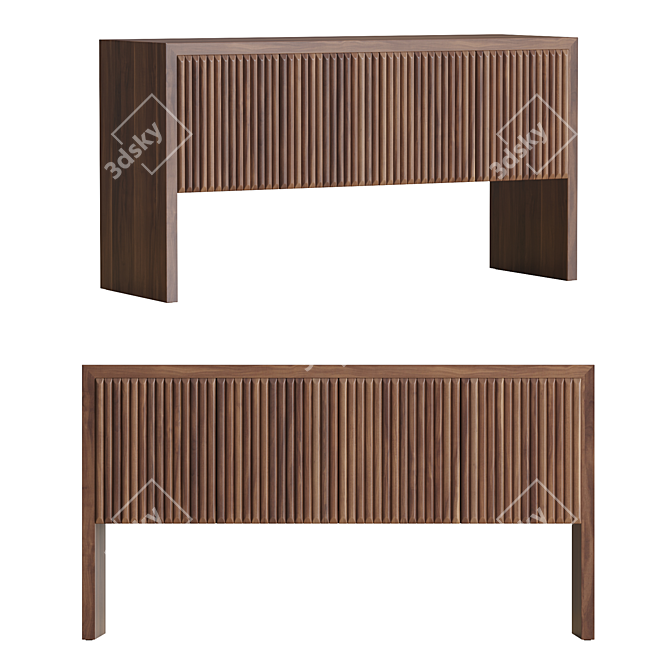 Modern Prism Wood Credenza Mesh Design 3D model image 1