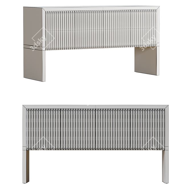 Modern Prism Wood Credenza Mesh Design 3D model image 3