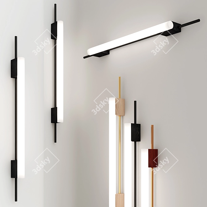 Elegant Tubus 70 Wall Light 3D model image 2