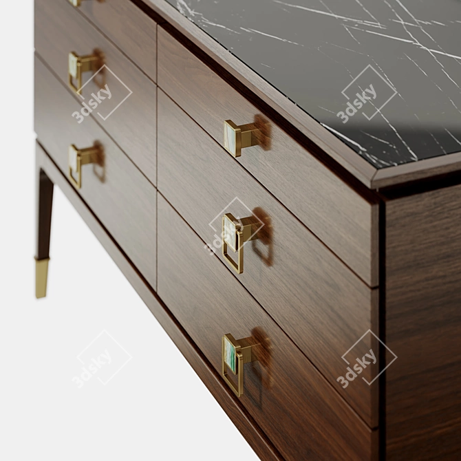 Elegant Nino NARA 6-Drawer Chest 3D model image 3