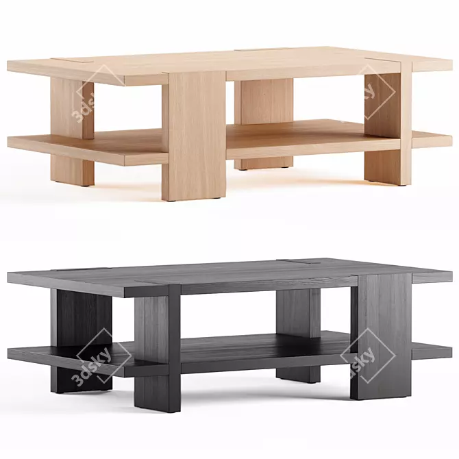 Contemporary Roland Coffee Table Westelm 3D model image 1