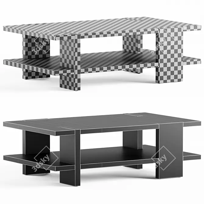 Contemporary Roland Coffee Table Westelm 3D model image 4