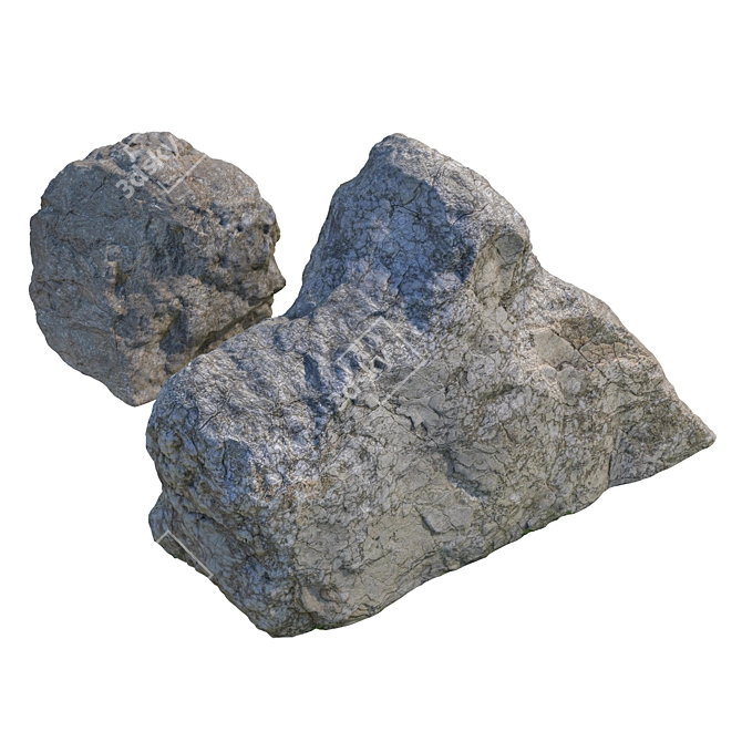 Granite Stones Set for Landscaping 3D model image 3