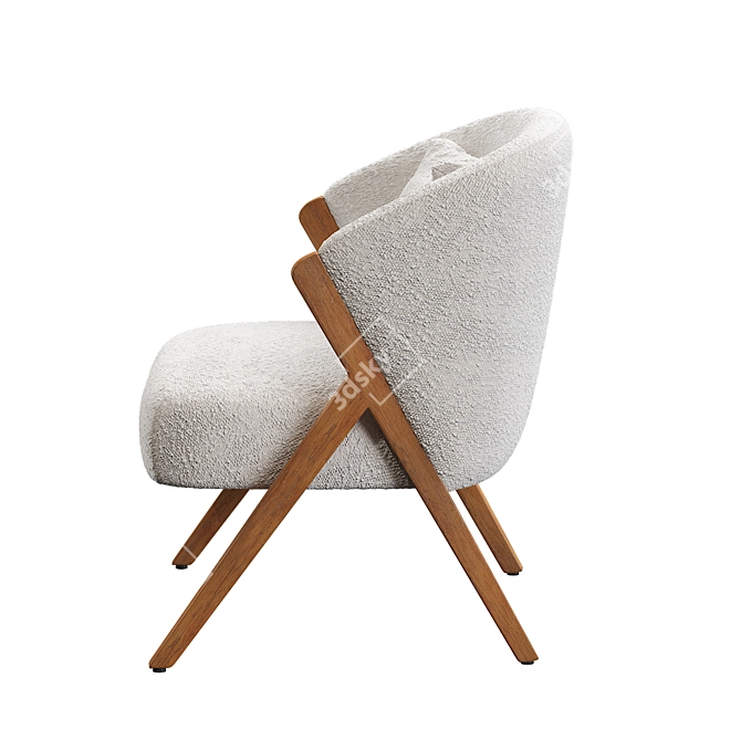 Elegant Boucle Armchair for Home 3D model image 3