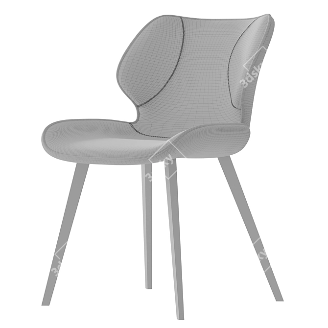 Hailey Dining Chair, Modern Design 3D model image 3