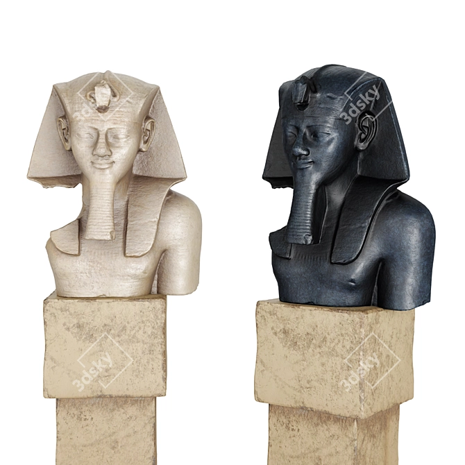 Royal Hieroglyphic Pharaoh Bust 3D model image 5