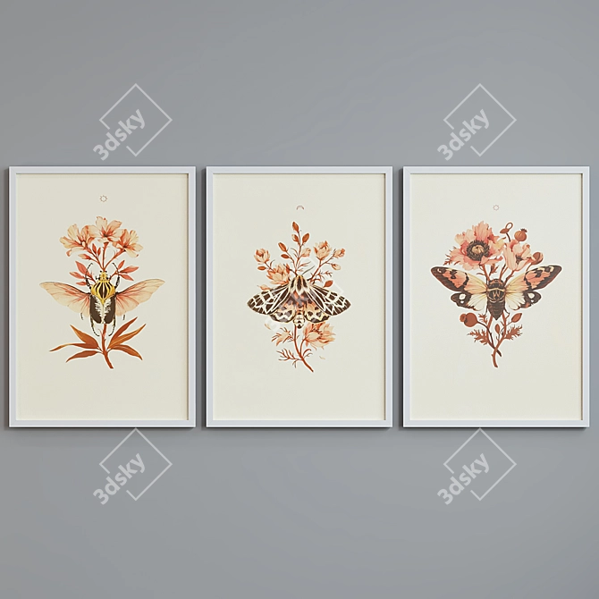 Modern Insect & Plant Picture Frame Set 3D model image 4