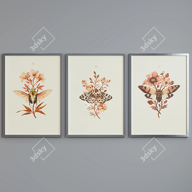 Modern Insect & Plant Picture Frame Set 3D model image 5