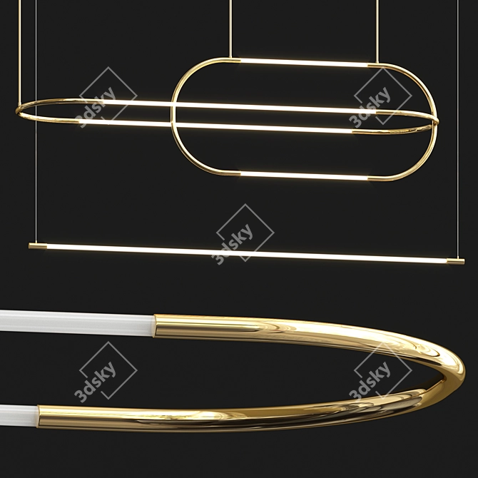 Elegant Loop Pendant Collection 3D model image 1