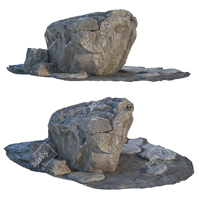 Large Stone for Park Landscaping 3D model image 5